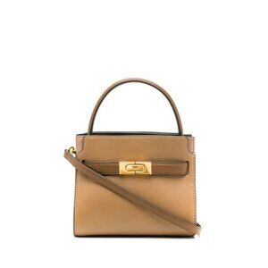 B-423. Tory Burch Lee Radziwill Petite Double Bag Brown